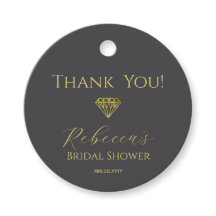 Etiqueta de Favor de Chá de Noiva Diamond Thank yo