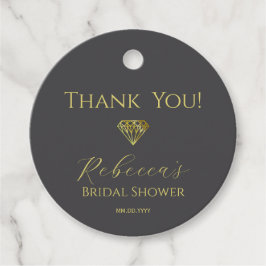 Etiqueta de Favor de Chá de Noiva Diamond Thank yo