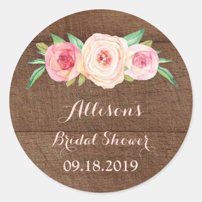 Etiqueta de Favor de Chá de panela de Madeira Flor (Frente)