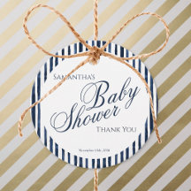 Etiqueta de Favor de Chuvinha de Bebê Azul Marinho