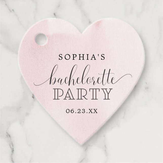 Etiqueta de Favor de Despedida de Solteira Rosa Cl (Frente)