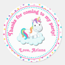 Etiqueta de Favor de Festa de aniversário Unicorn