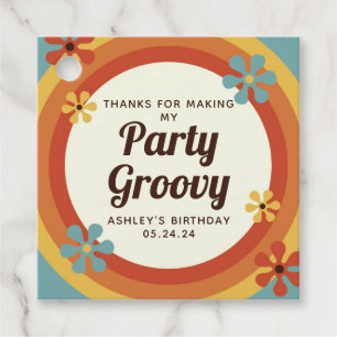 Etiqueta de Favor de Festa Groovy Hippie 60