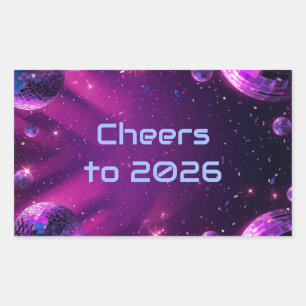Etiqueta de Favor de Festa Neon Y2K Cromado Ades