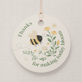 Etiqueta de Favor de Festas Redonda Bumble Bee e W