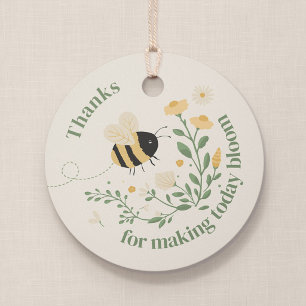 Etiqueta de Favor de Festas Redonda Bumble Bee e W