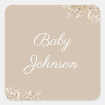 Etiqueta de Favor de Grama de Pampas Boho | Bege N