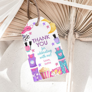 Etiqueta de Favor de Pipoca e Pijamas