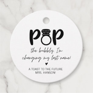 Etiqueta de Favor de Ring Pop de Diamante Preto