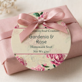 Etiqueta de Favor de Sabonete de Gardênias Rosa