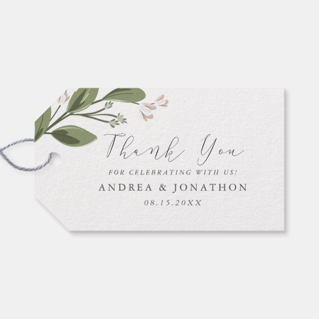 Etiqueta de Favor de Sprigs Blushing (Verso Horizontal)