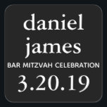 Etiqueta de Favor do Bar Negro Mitzvah<br><div class="desc">Esta marca favorita apresenta letras brancas e um fundo de cor sólida. Adicione seu texto no formulário de modelo. Altere a fonte e o layout usando o recurso Personalizar.</div>