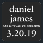 Etiqueta de Favor do Bar Negro Mitzvah<br><div class="desc">Esta marca favorita apresenta letras brancas e um fundo de cor sólida. Adicione seu texto no formulário de modelo. Altere a fonte e o layout usando o recurso Personalizar.</div>