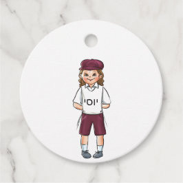 Etiqueta de Favor do Boneco Superior