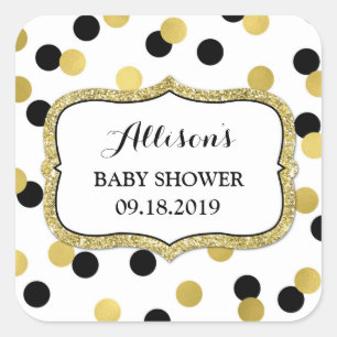 Etiqueta de Favor do Chá de fraldas Confetti Doura