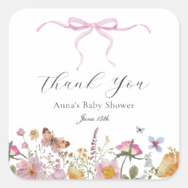 Etiqueta de Favor do Chá de fraldas de Flor Selvag