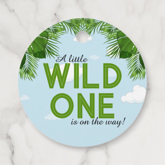 Etiqueta de Favor do Chá de fraldas Selvagem Selva (Verso)