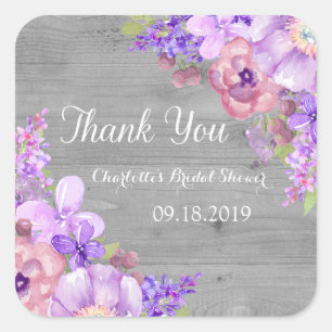 Etiqueta de Favor do Chá de panela Floral Rústico