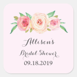 Etiqueta de Favor do Chá de panela Rosa Esbranquiç