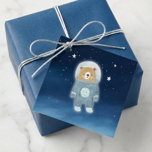 Etiqueta de Favor do Espaço do Urso do Astronauta