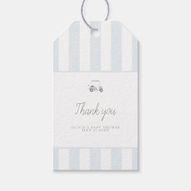 Etiqueta de favor do retângulo de golfe azul (Frente)