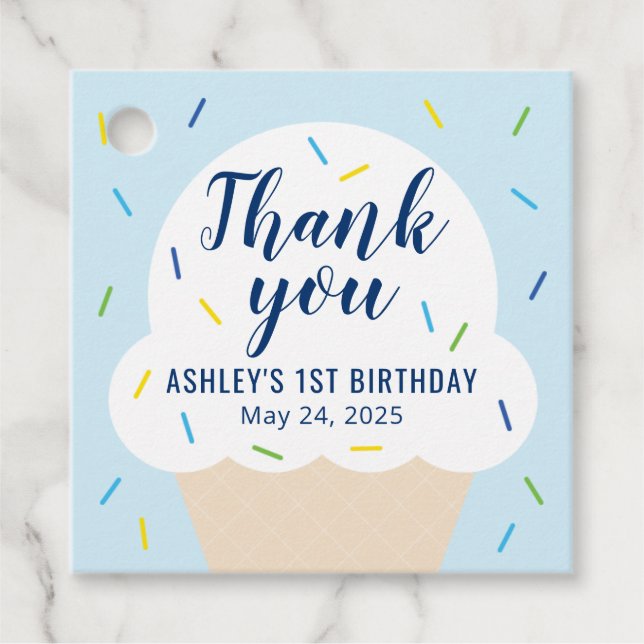 Etiqueta de Favor do Sorvete Menino (Frente)