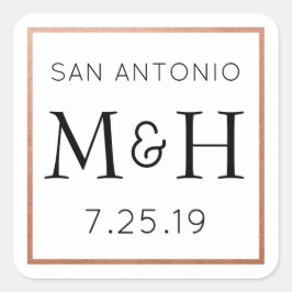 Etiqueta de Favor do Vinheta de Casamento Monogram