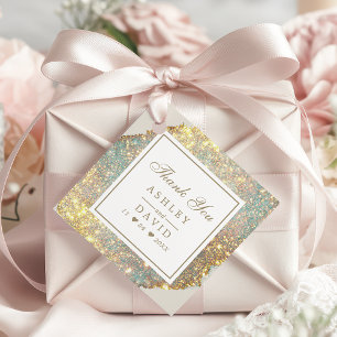 Etiqueta de Favor Holográfico da Glitter Iridescen