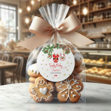 Etiqueta de Favor para Chá de Bebê de Natal | Sant
