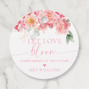 Etiqueta de Favor Piper Peony Floral Let Love Bloo