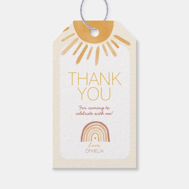 Etiqueta de Favor Sun Birthday (Frente)