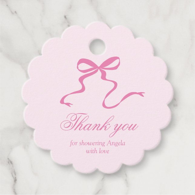 Etiqueta de favorecimento do Chá de fraldas rosa (Frente)