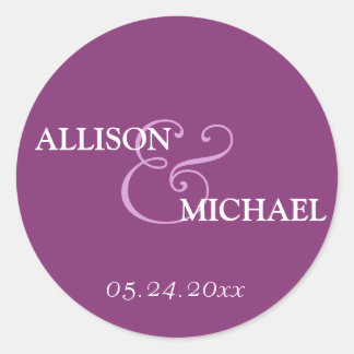 Etiqueta de favorito de casamento de ampersas viol