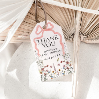 Etiqueta de Favorito do Chá de fraldas de flor sel