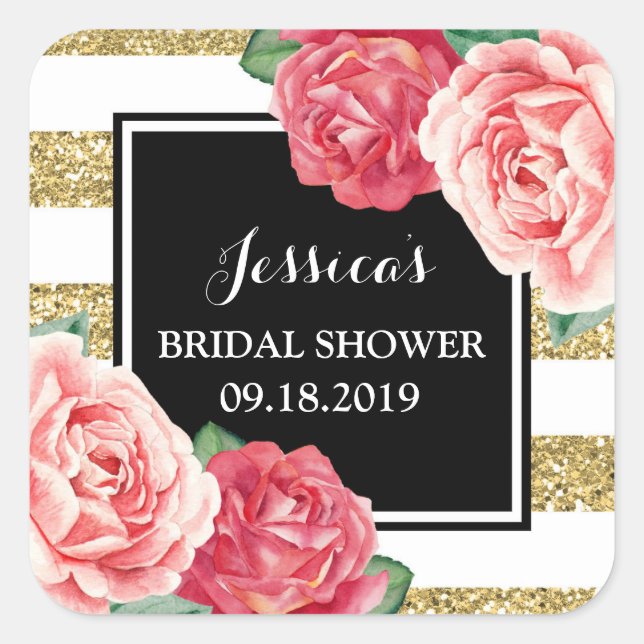 Etiqueta de Favorito do Chá de panela Dourado Rosa (Frente)