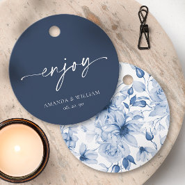 Etiqueta de Favorito – Naval e Floral Azul