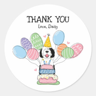 Etiqueta de Favoritos de Sheepadoodle Preto e Bran