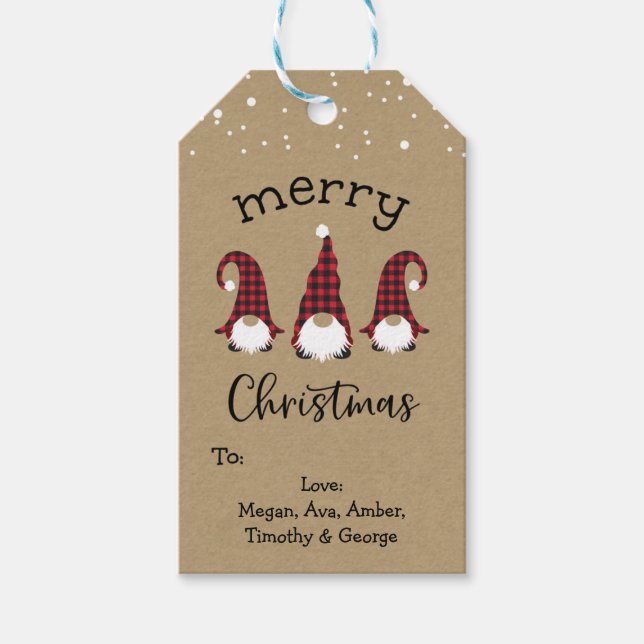 Etiqueta de Feliz Gnomo Vermelho (Frente)