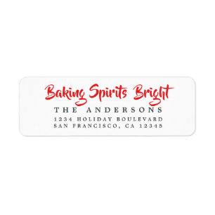Etiqueta de Feriado Brilhante das Espíritos Baking
