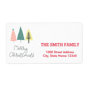 Etiqueta de Feriado da Árvore de natais vintages