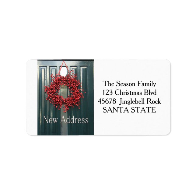 Etiqueta de Feriado de Novo Endereço (Frente)