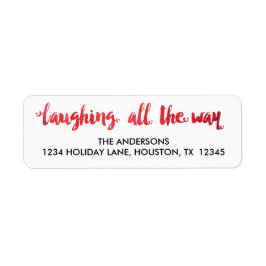 Etiqueta de Feriado em Água Rindo Todo o Caminho