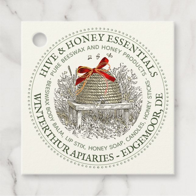 Etiqueta de Feriado para Mel Gift Baskets e Sacos  (Frente)