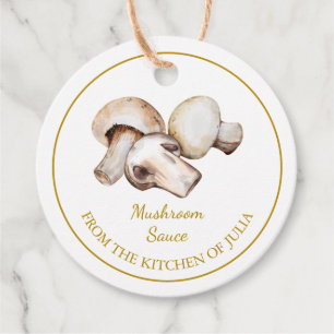 Etiqueta de fixação de molho de cogumelo caseiro s