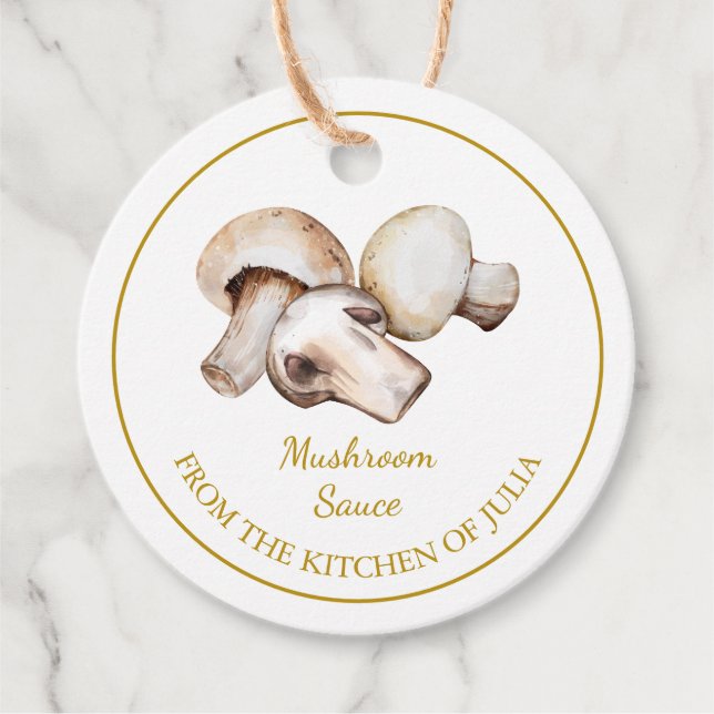 Etiqueta de fixação de molho de cogumelo caseiro s (Frente)