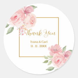 Etiqueta de Flor de rosa Watercolor