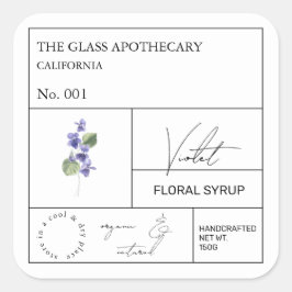 Etiqueta de Flor Violeta Apothecary