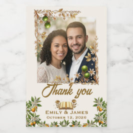Etiqueta de Foto de Favor de Casamento Flor de Lar