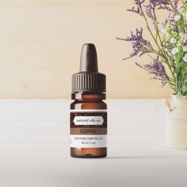 Etiqueta de Fragrância de Óleos Essenciais de Café (Criador carregado)