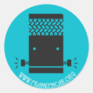 Etiqueta de Frankencar com Web site